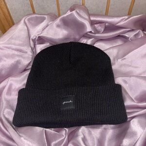 PINK Black Knit Beanie